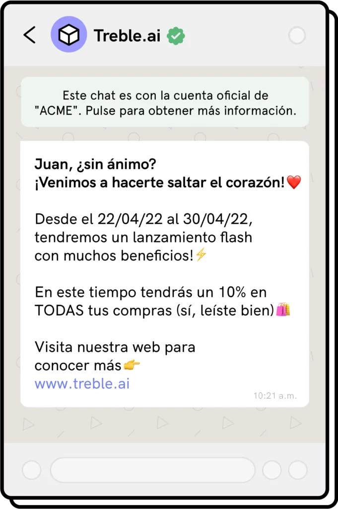 ejemplo de plantilla para vender en whatsapp