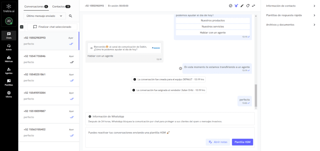 sincronizar conversaciones de whatsapp y salesforce